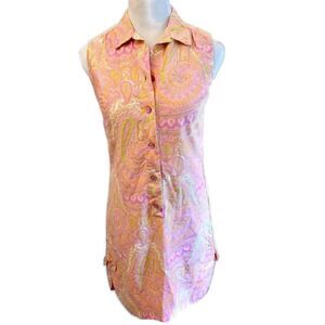 Vintage 1960s David Crystal Paisley Sheath Sz L